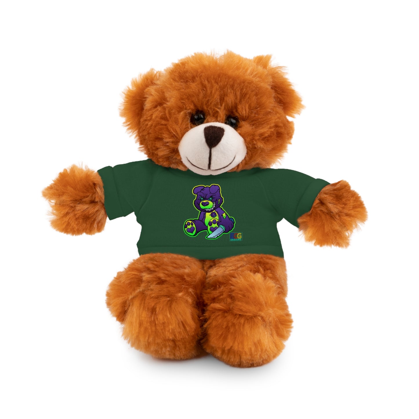 Purple and Green Demon Bear Stuffed Animals with Tee