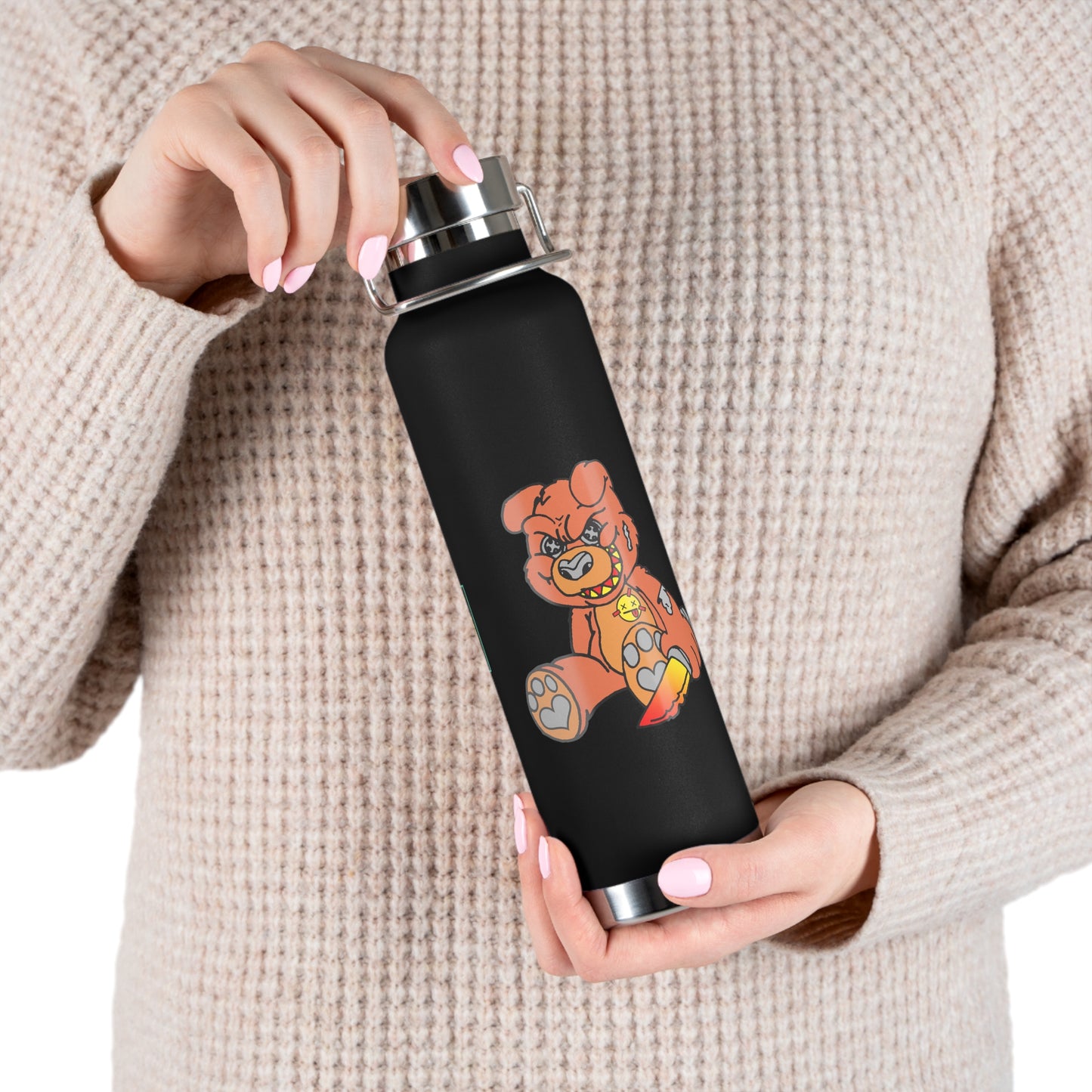 Orange Demon Bear 22oz Vacuum Insulated Bottle