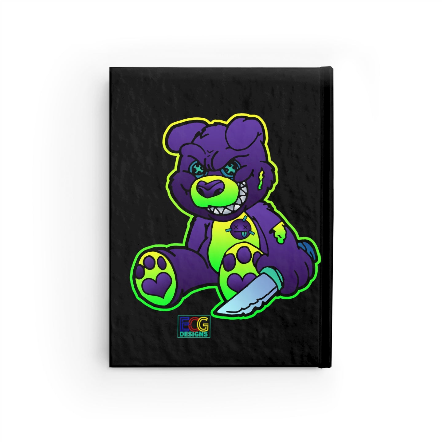 Purple and Green Demon Bear Journal - Ruled Line