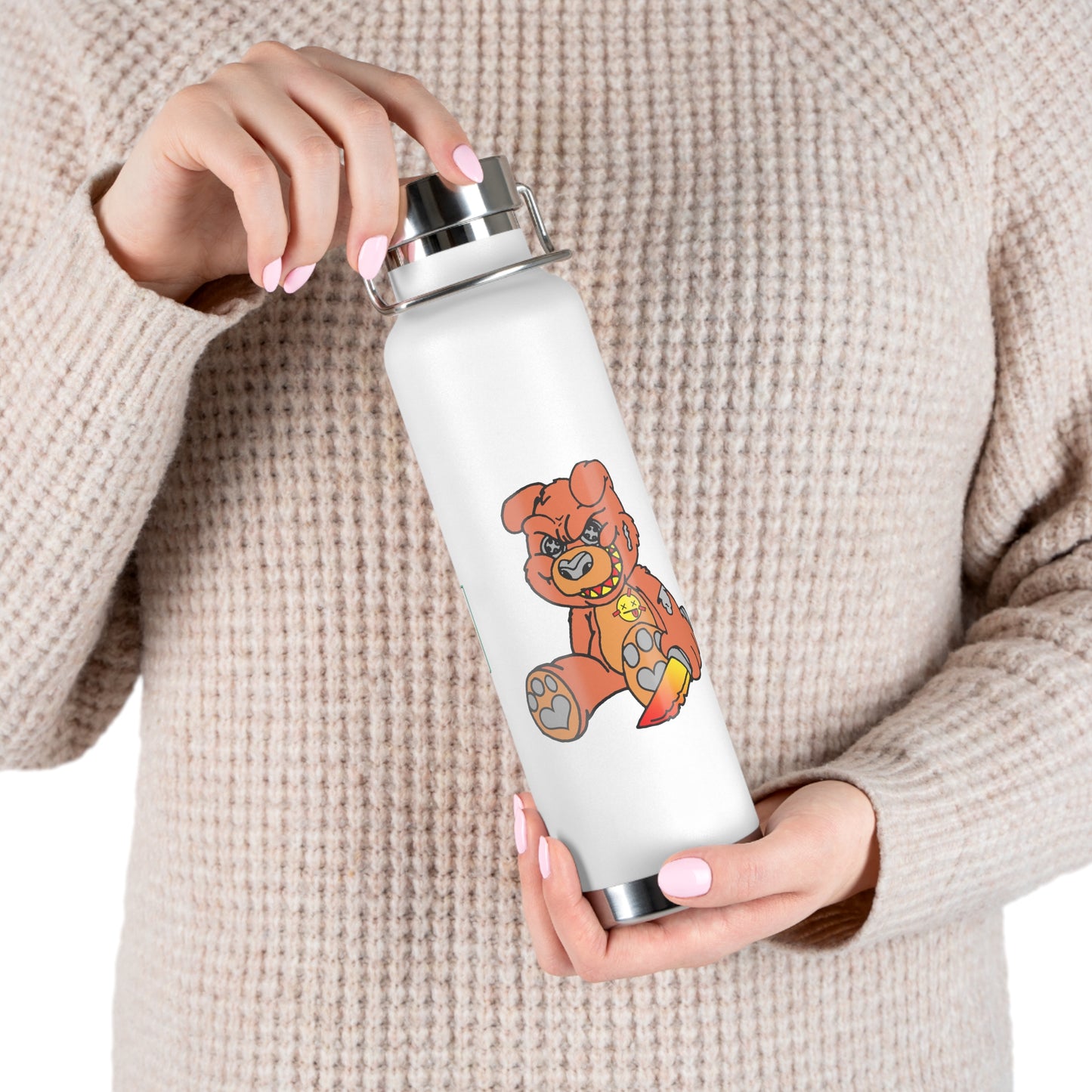 Orange Demon Bear 22oz Vacuum Insulated Bottle