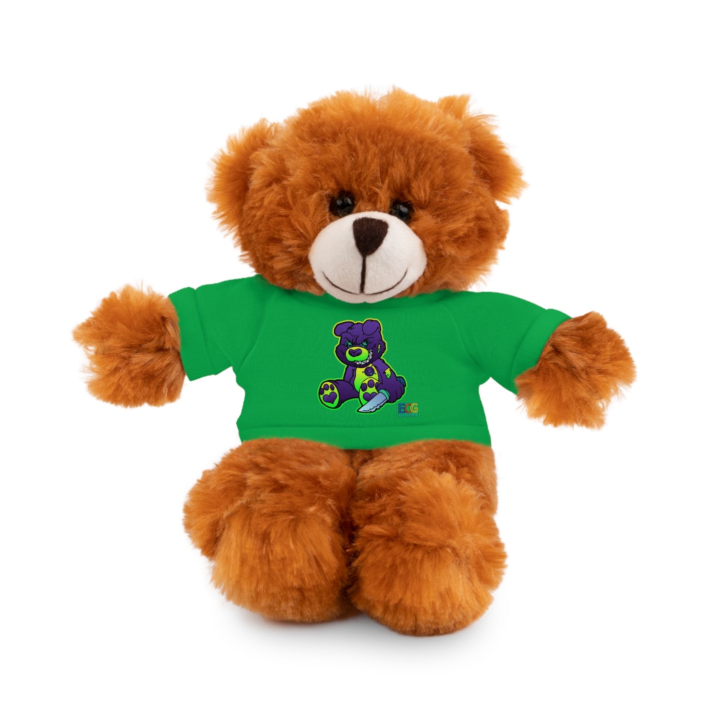 Purple and Green Demon Bear Stuffed Animals with Tee