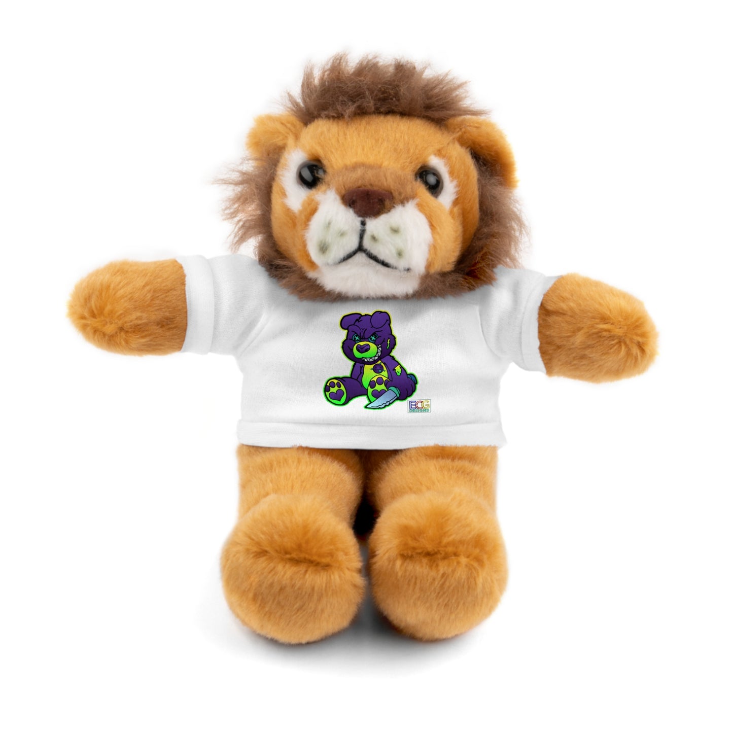 Purple and Green Demon Bear Stuffed Animals with Tee