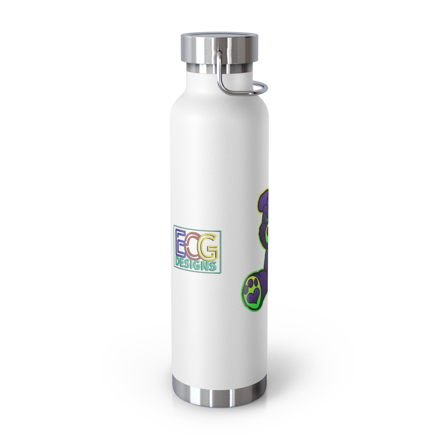 Purple and Green Demon Bear 22oz Vacuum Insulated Bottle