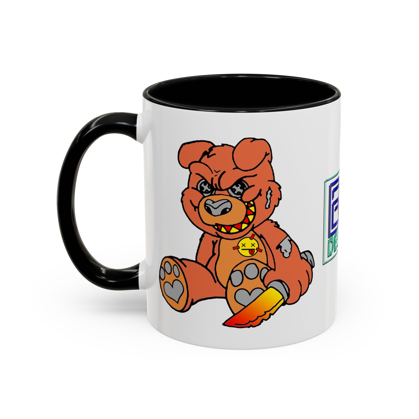 Orange Demon Bear Accent Coffee Mug, 11oz