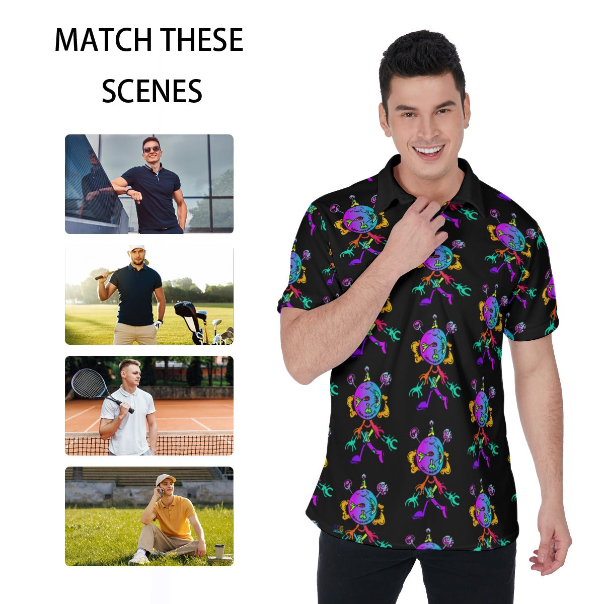 Happy Eye Day All-Over Print Men's Polo Shirt