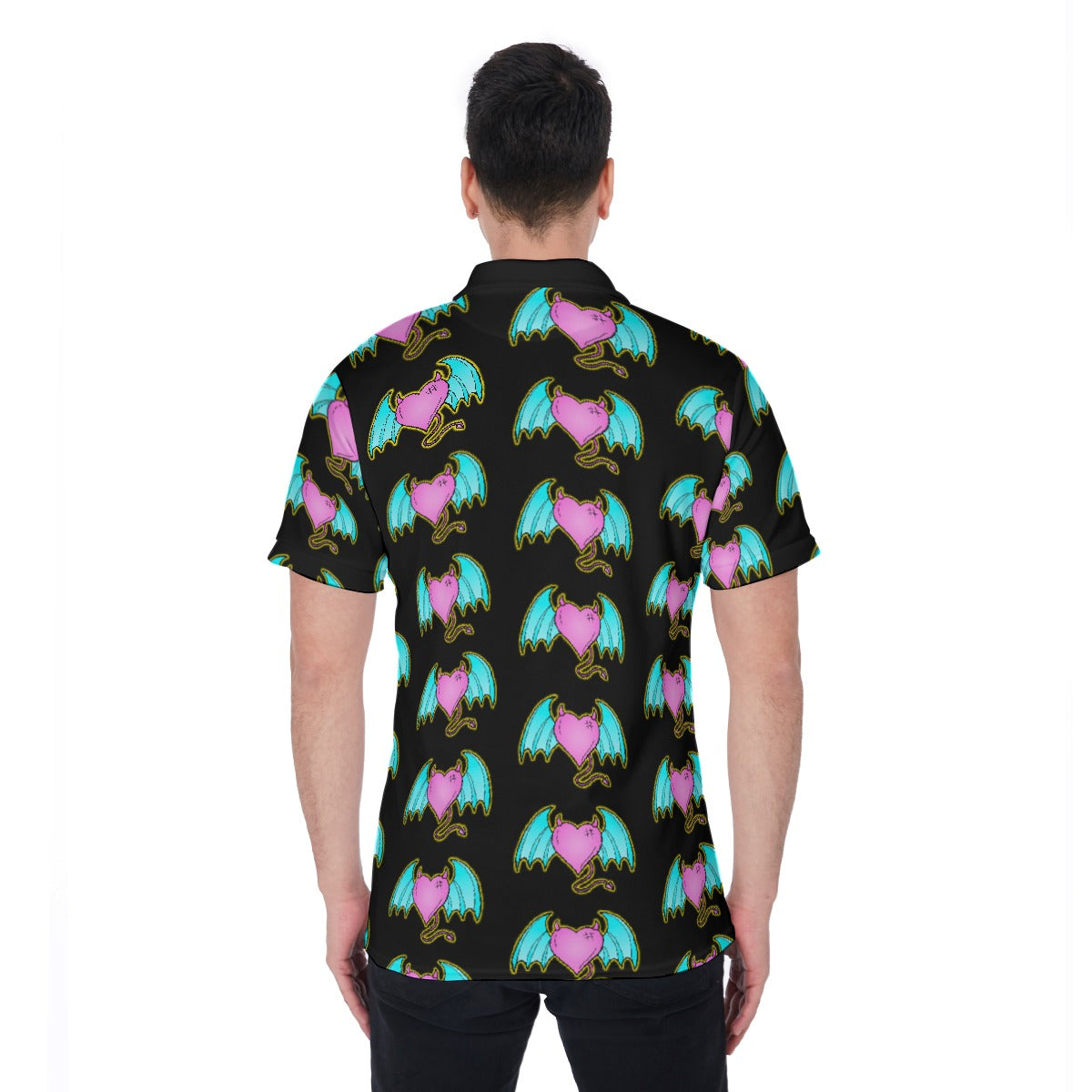 Devil of Love All-Over Print Men's Polo Shirt