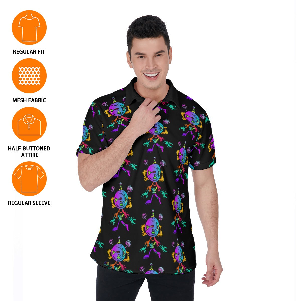 Happy Eye Day All-Over Print Men's Polo Shirt