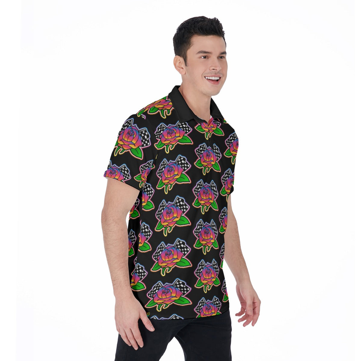 Rose to Victory All-Over Print Men's Polo Shirt