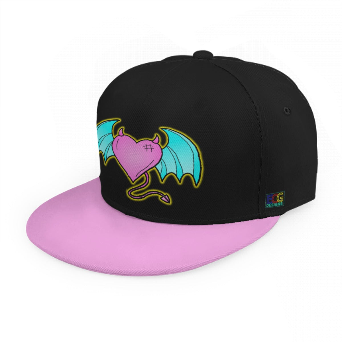 Devil of Love (Pink) Baseball Cap With Flat Brim