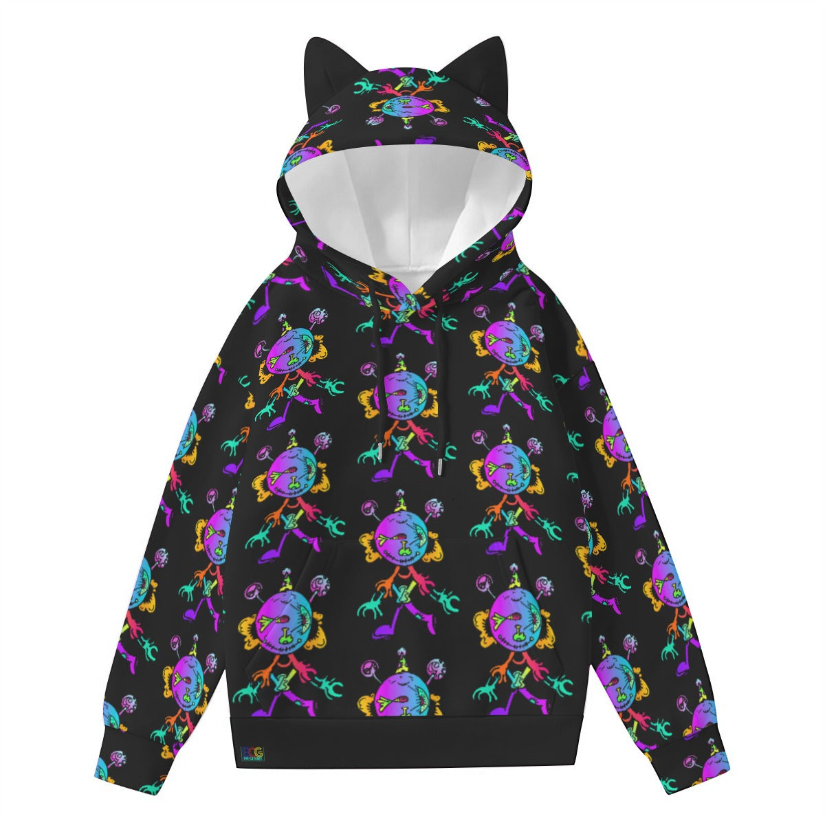 Happy Eye Day All-Over Print Women’s Hoodie With Decorative Ears