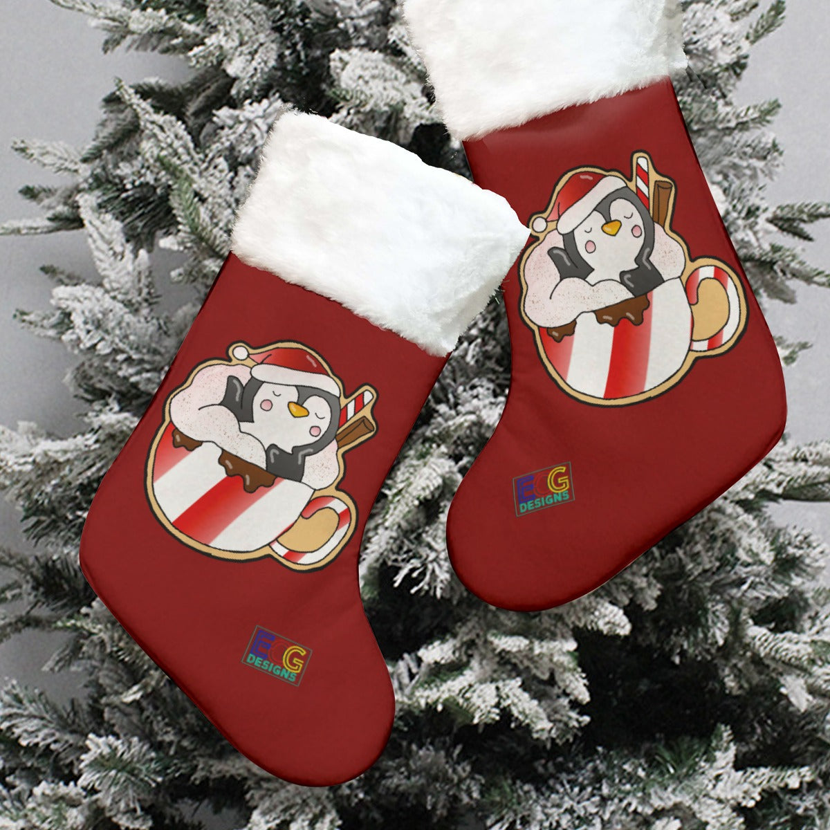 A Cup of Cuteness (Red) All-Over Print Christmas Stocking