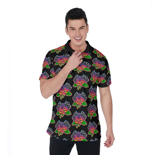 Rose to Victory All-Over Print Men's Polo Shirt