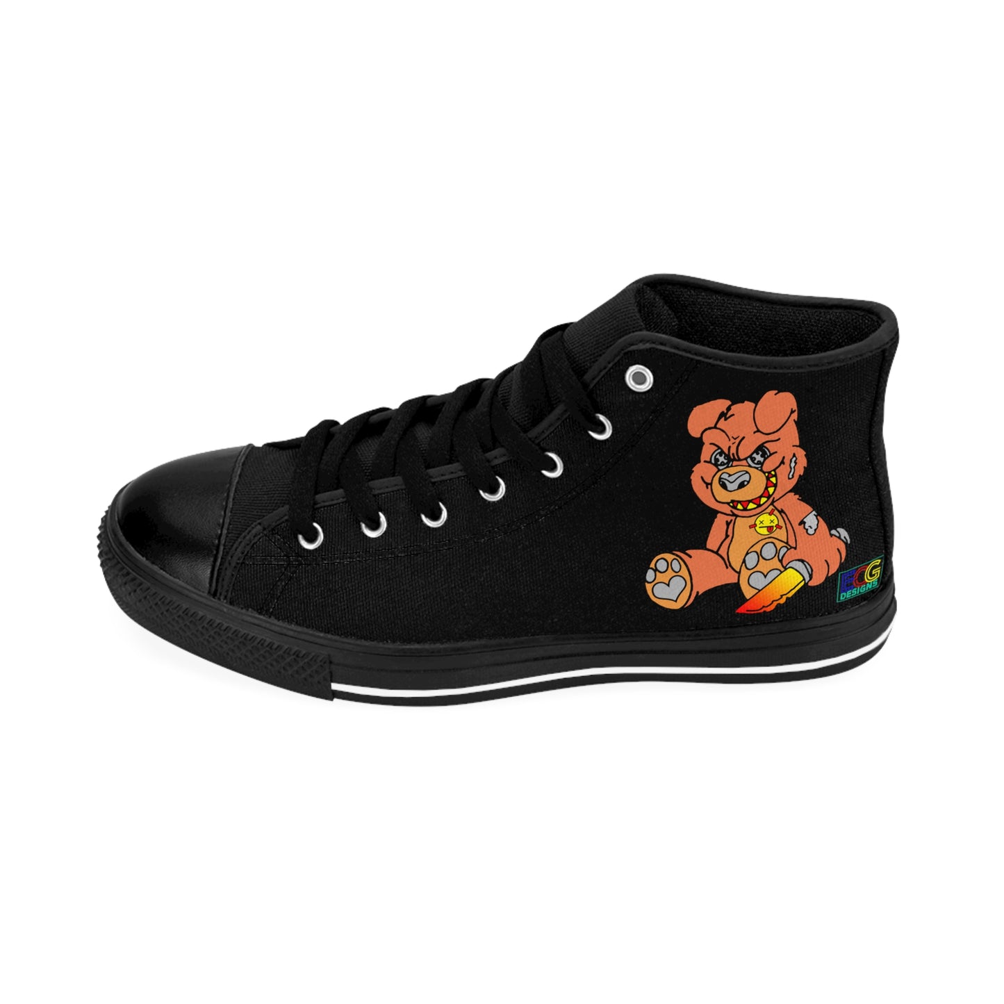 Orange Demon Bear Women's Classic Sneakers