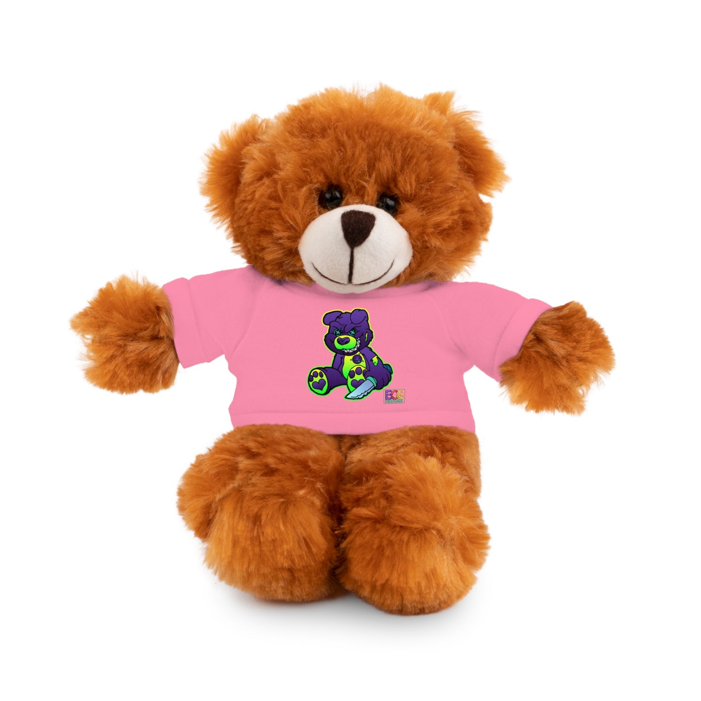 Purple and Green Demon Bear Stuffed Animals with Tee