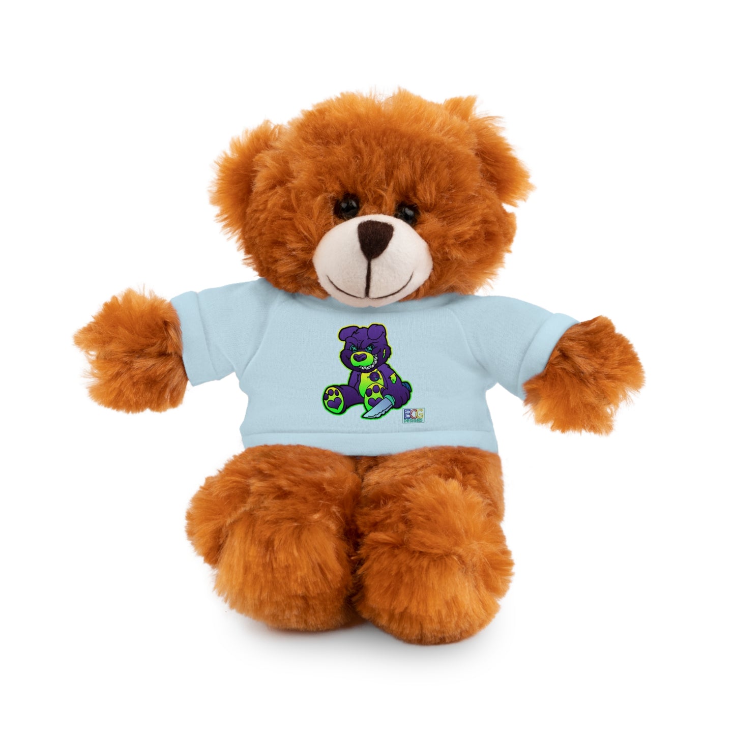 Purple and Green Demon Bear Stuffed Animals with Tee