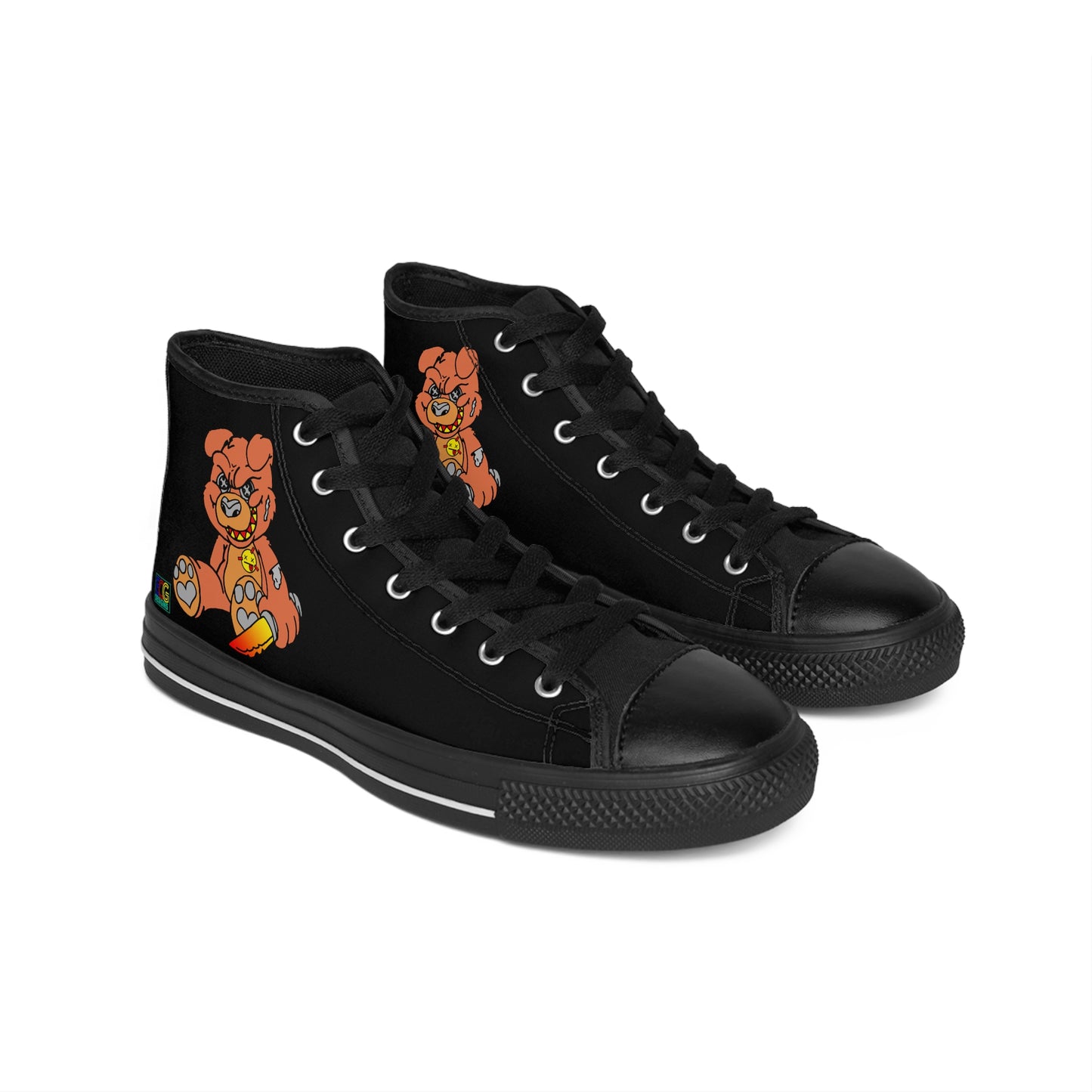 Orange Demon Bear Men's Classic Sneakers