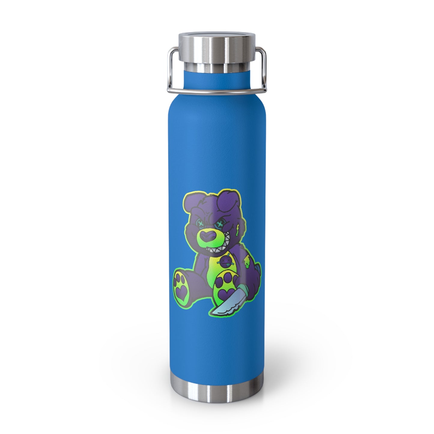 Purple and Green Demon Bear 22oz Vacuum Insulated Bottle