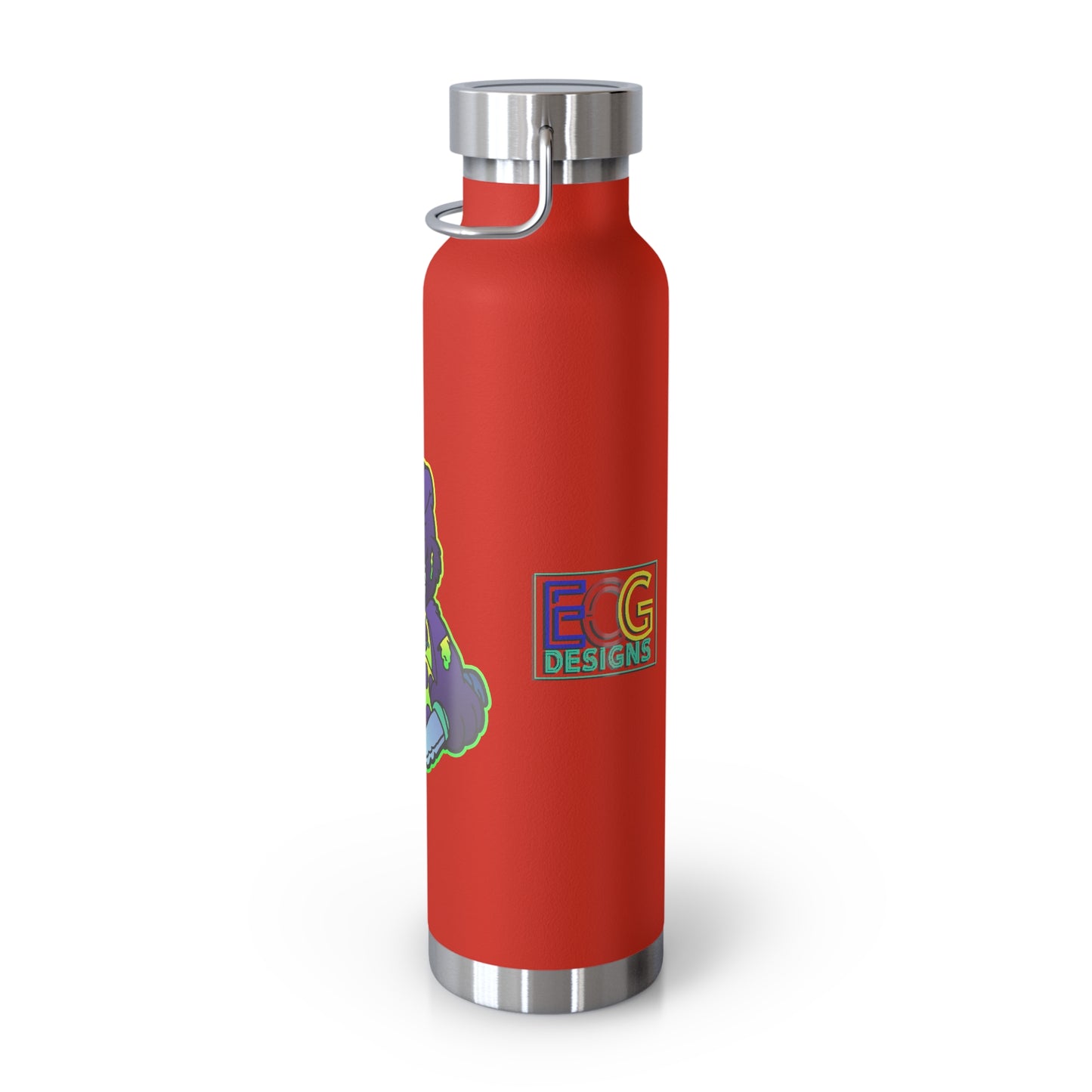 Purple and Green Demon Bear 22oz Vacuum Insulated Bottle