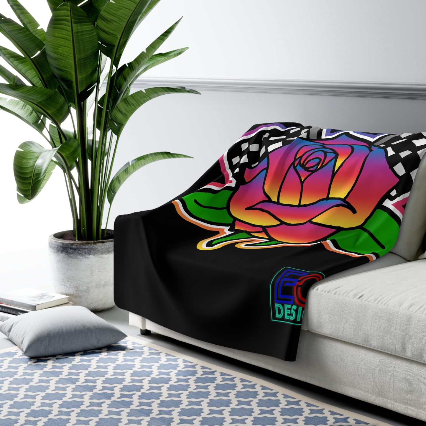 Rose to Victory Sherpa Fleece Blanket