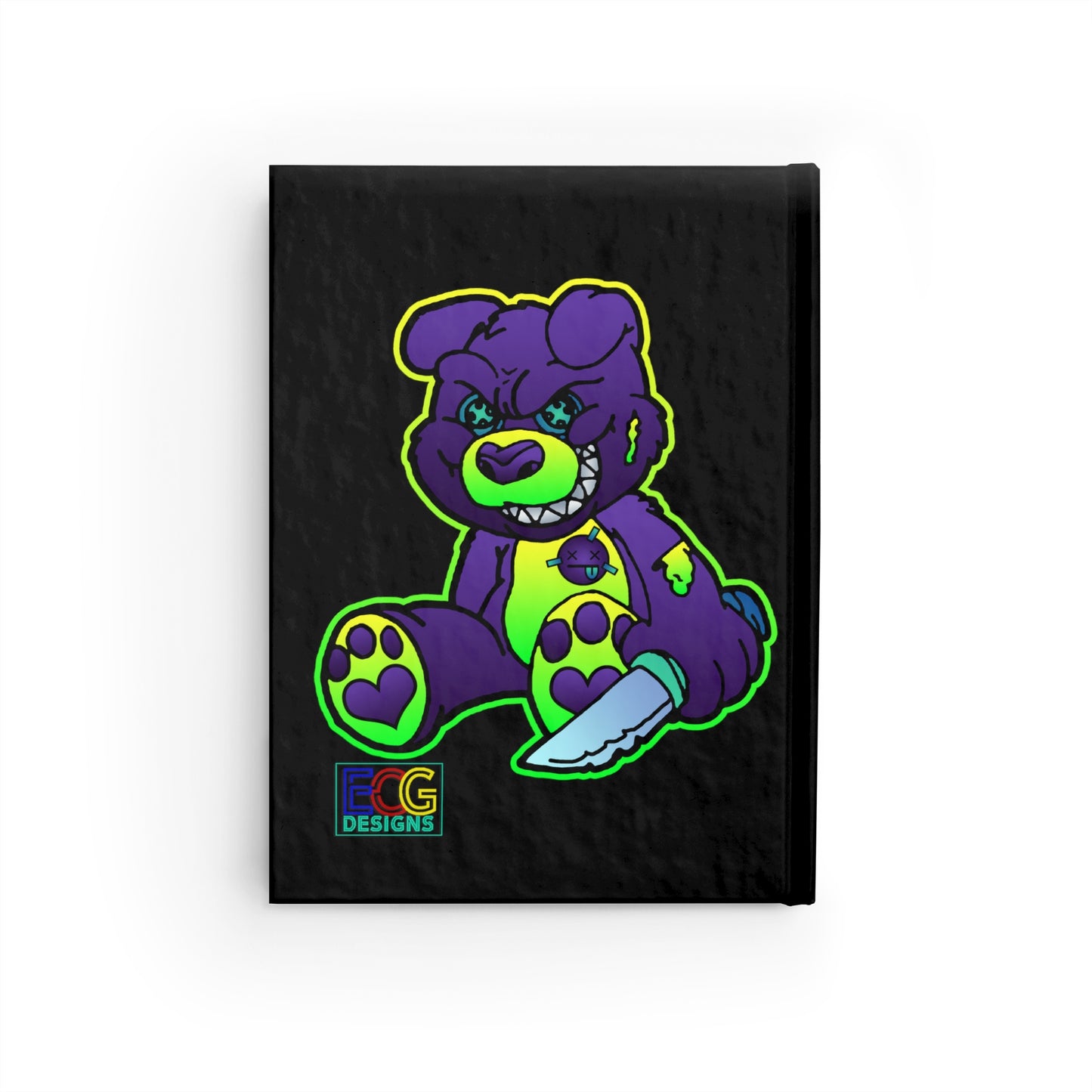 Purple and Green Demon Bear Journal - Blank