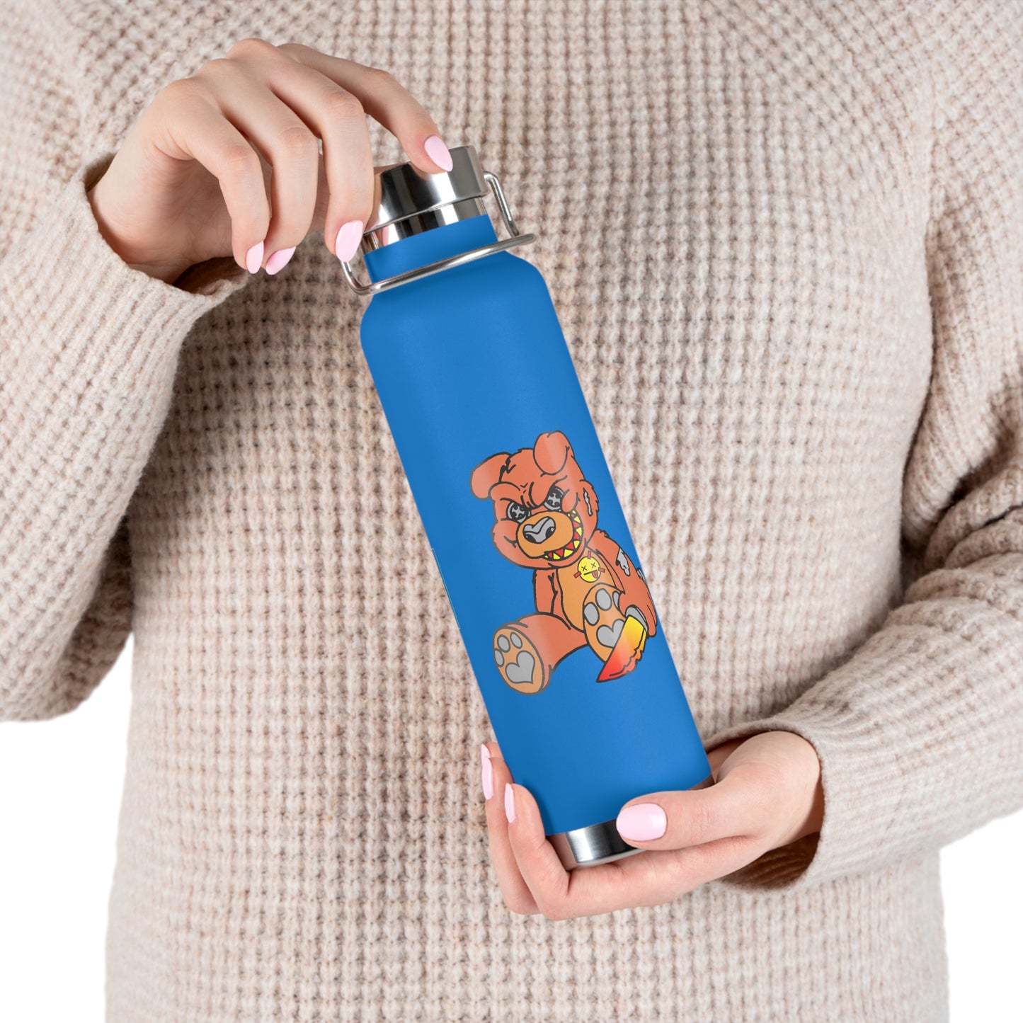 Orange Demon Bear 22oz Vacuum Insulated Bottle