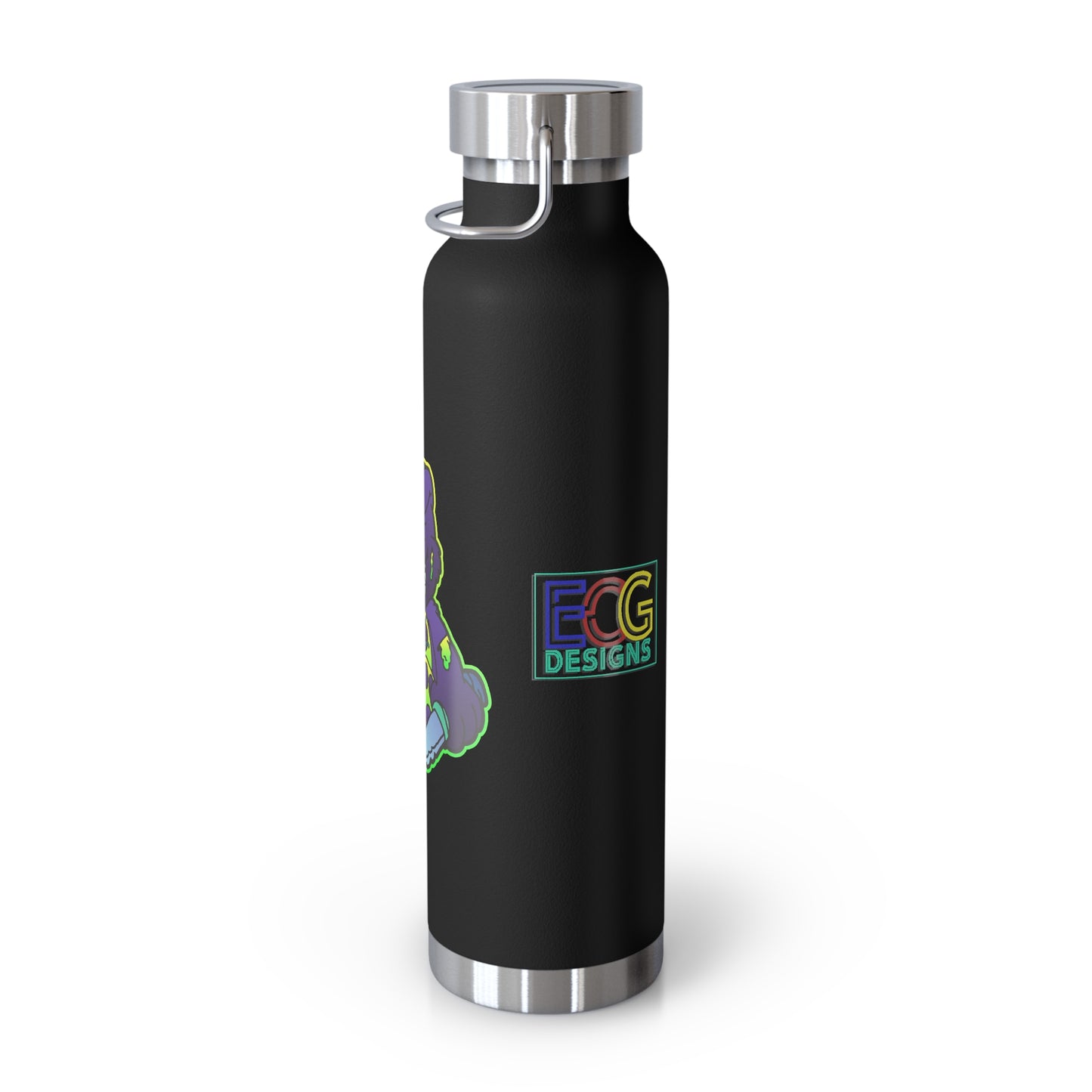 Purple and Green Demon Bear 22oz Vacuum Insulated Bottle