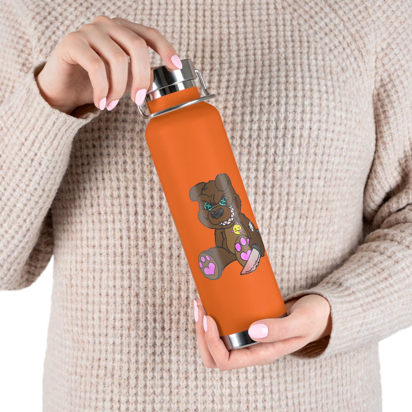 Brown Demon Bear 22oz Vacuum Insulated Bottle