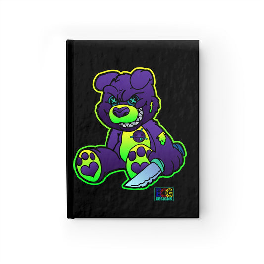 Purple and Green Demon Bear Journal - Ruled Line