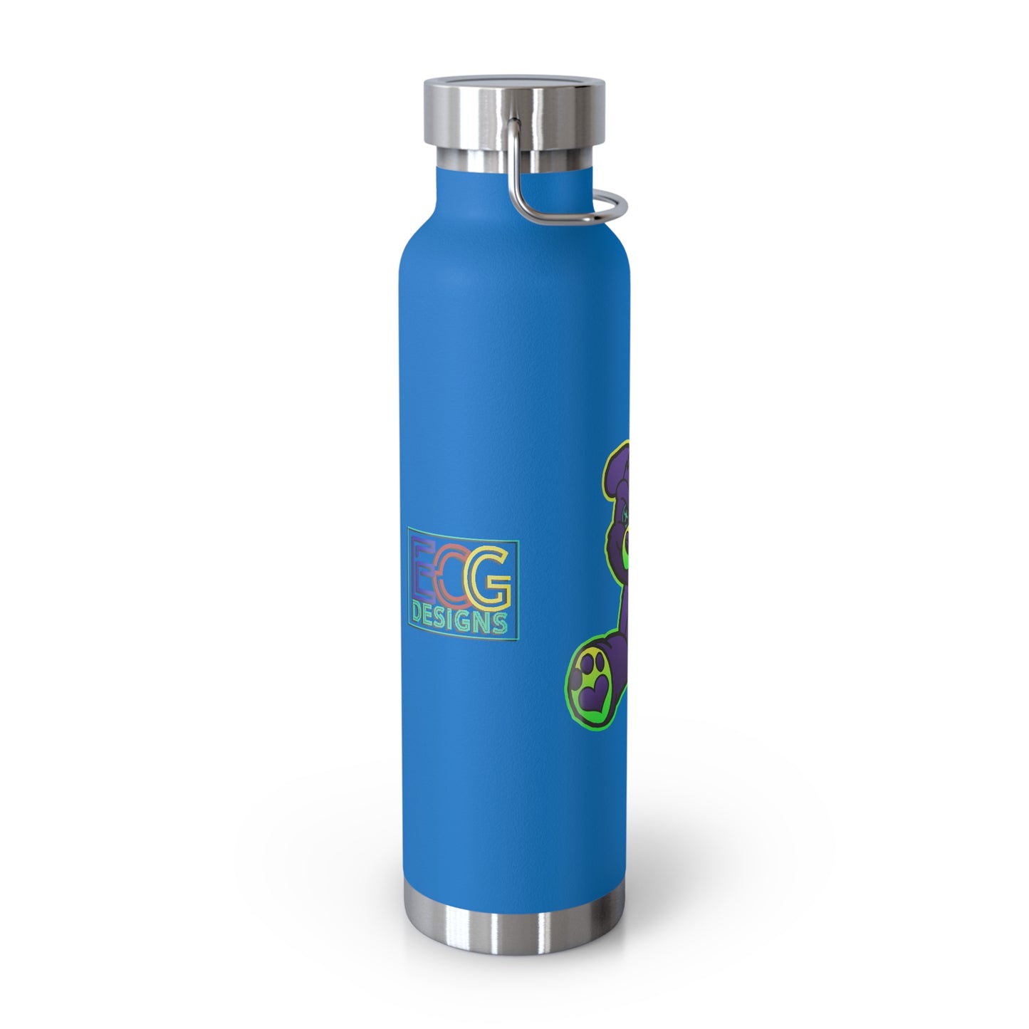 Purple and Green Demon Bear 22oz Vacuum Insulated Bottle