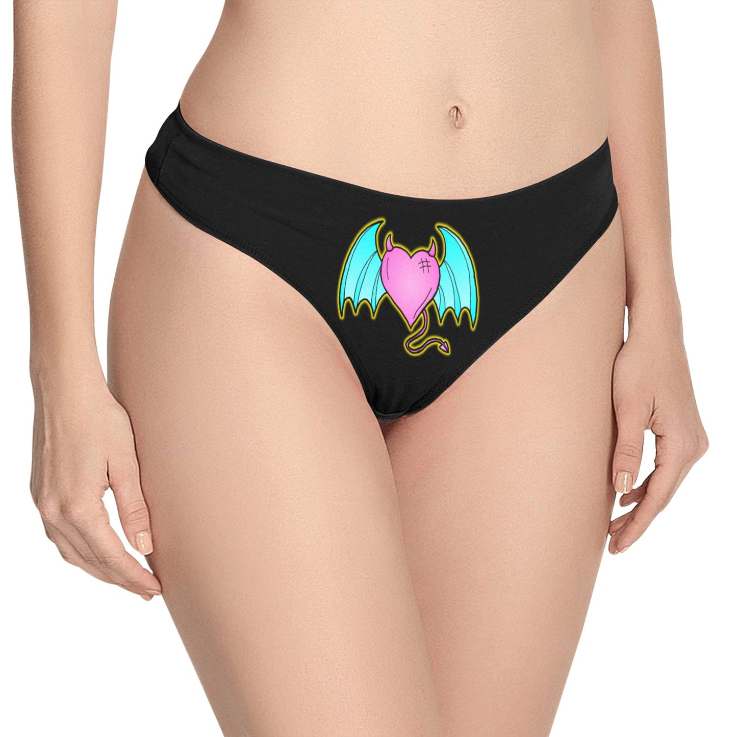 Devil to Love Women's All Over Print Thongs (Model L30)