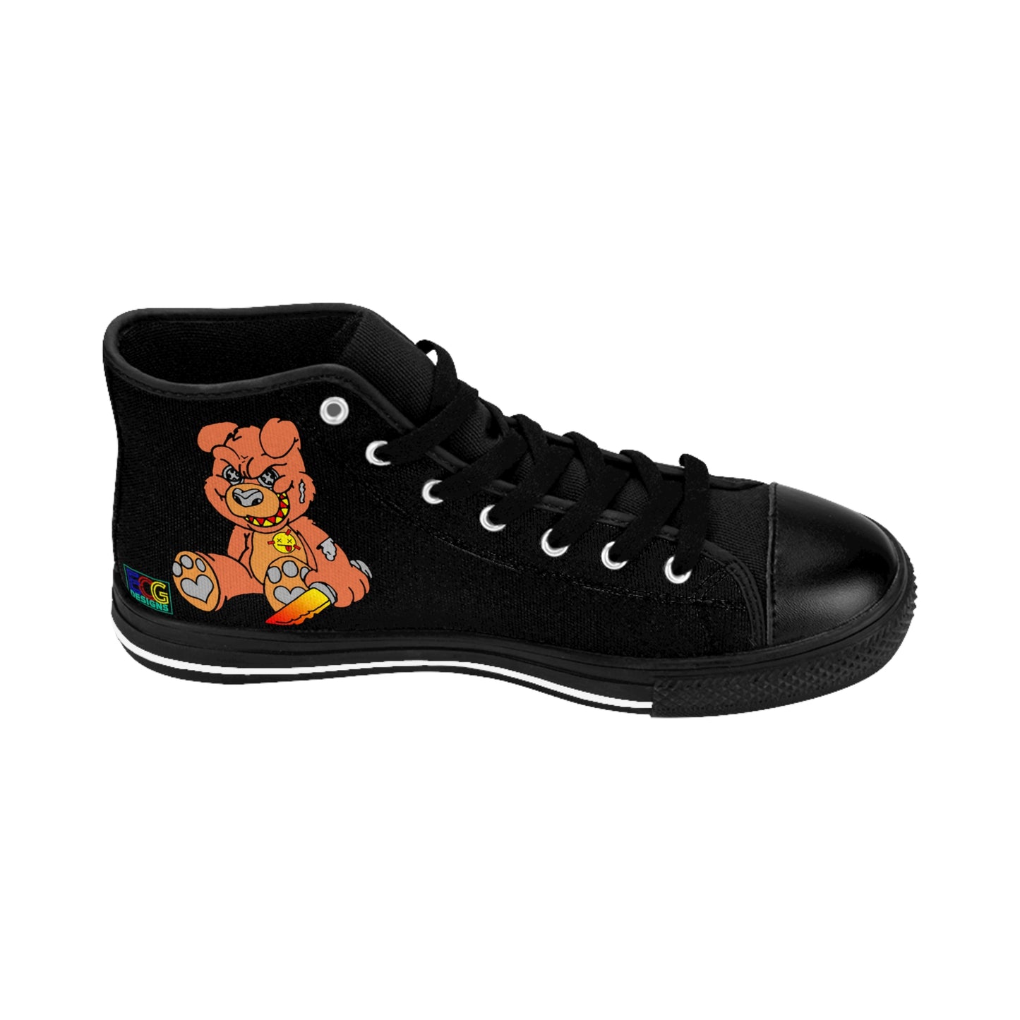 Orange Demon Bear Men's Classic Sneakers