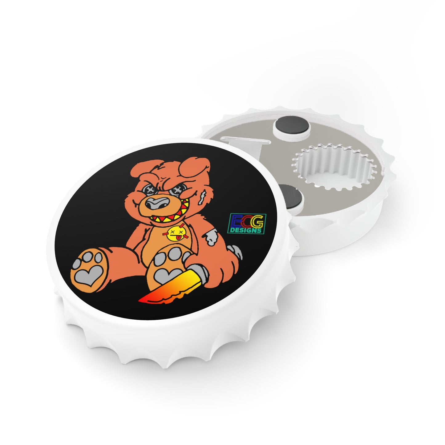 Orange Demon Bear Bottle Opener