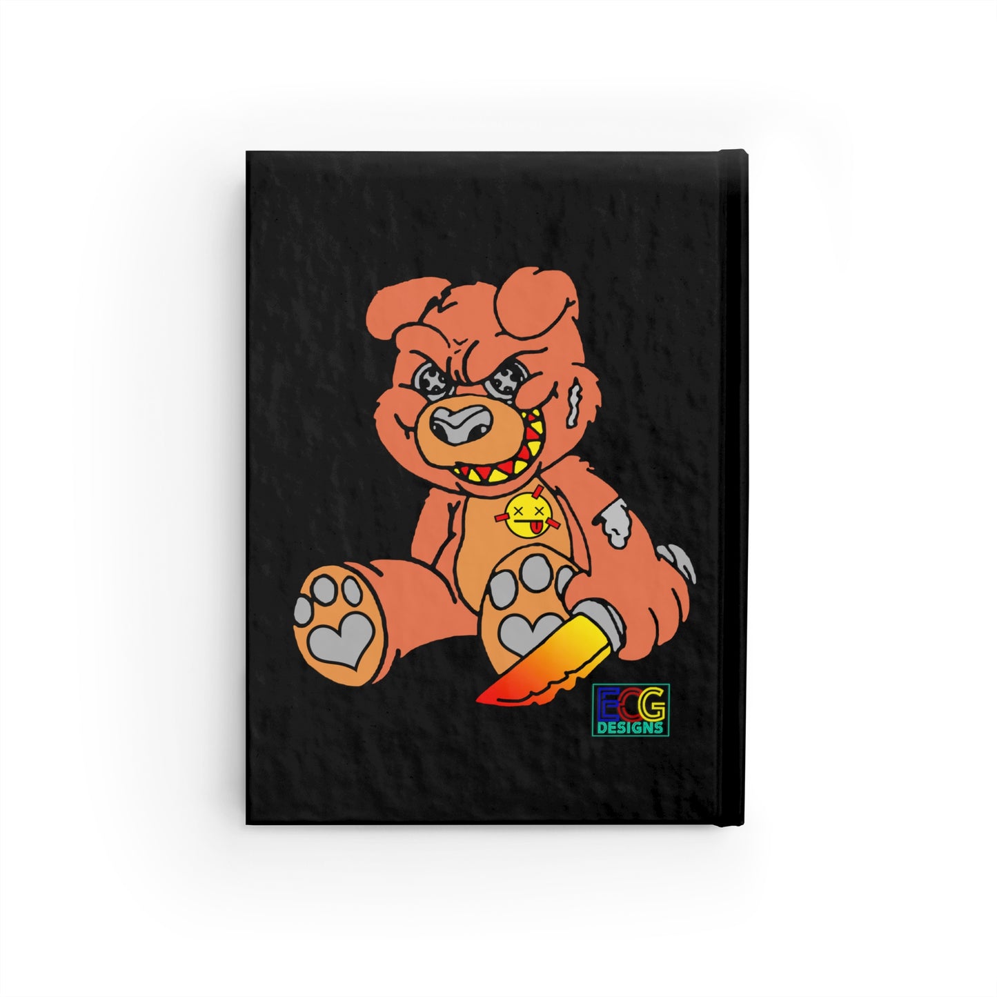 Orange Demon Bear Journal - Ruled Line