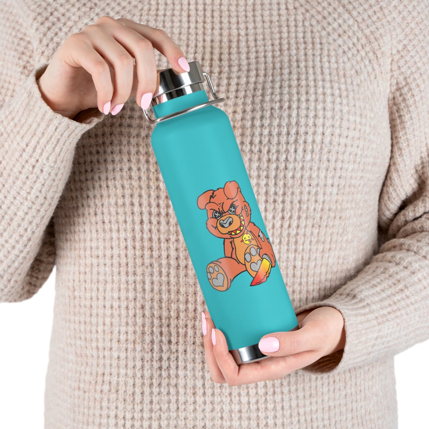 Orange Demon Bear 22oz Vacuum Insulated Bottle