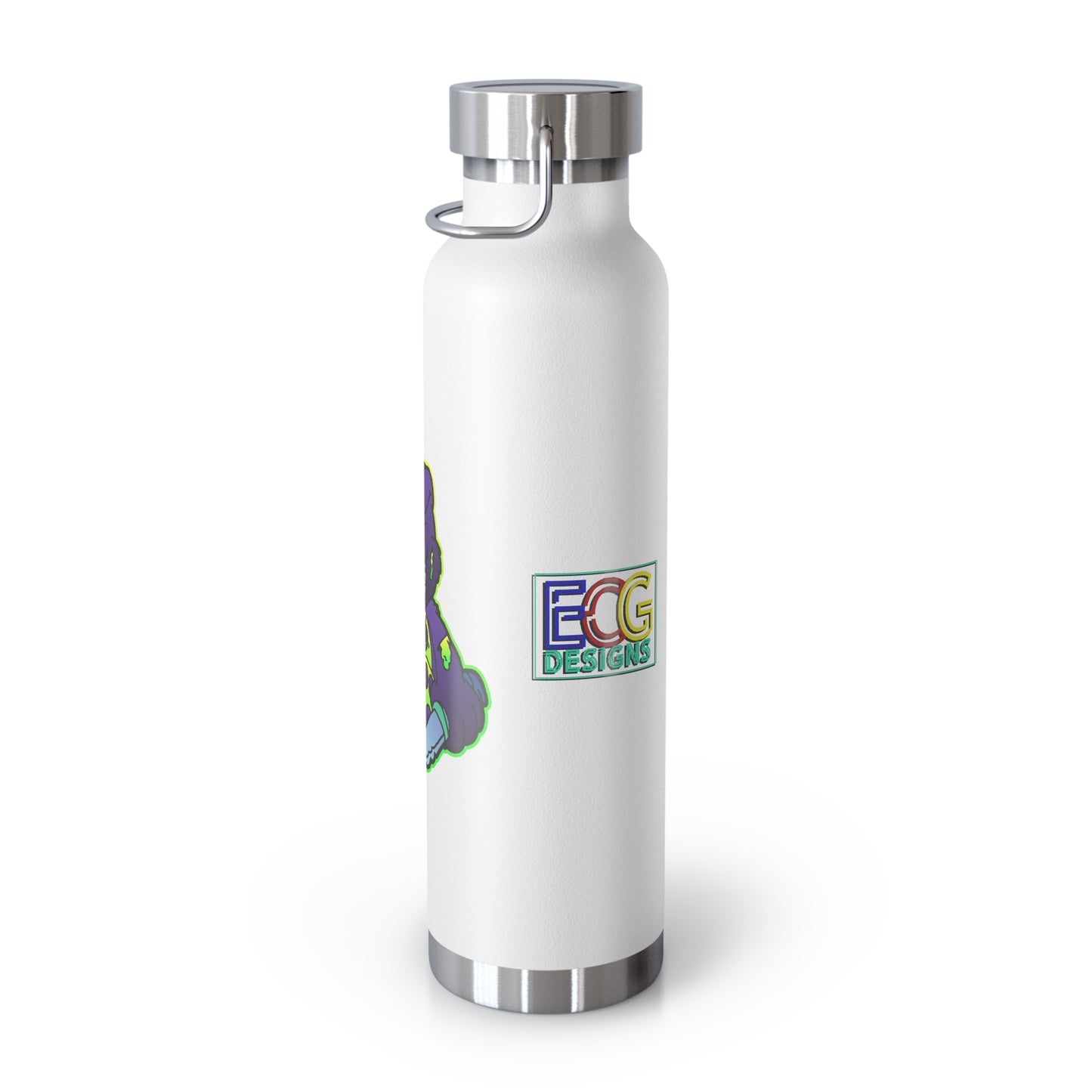 Purple and Green Demon Bear 22oz Vacuum Insulated Bottle