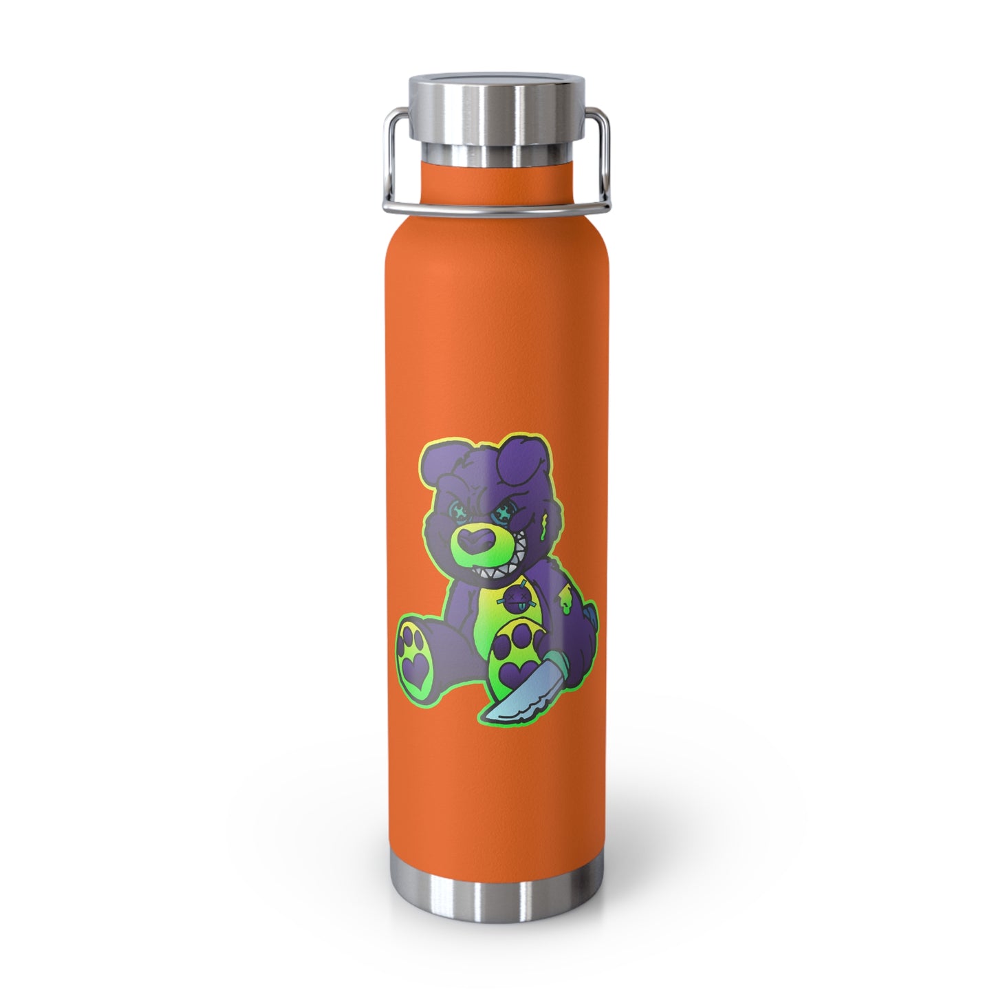 Purple and Green Demon Bear 22oz Vacuum Insulated Bottle