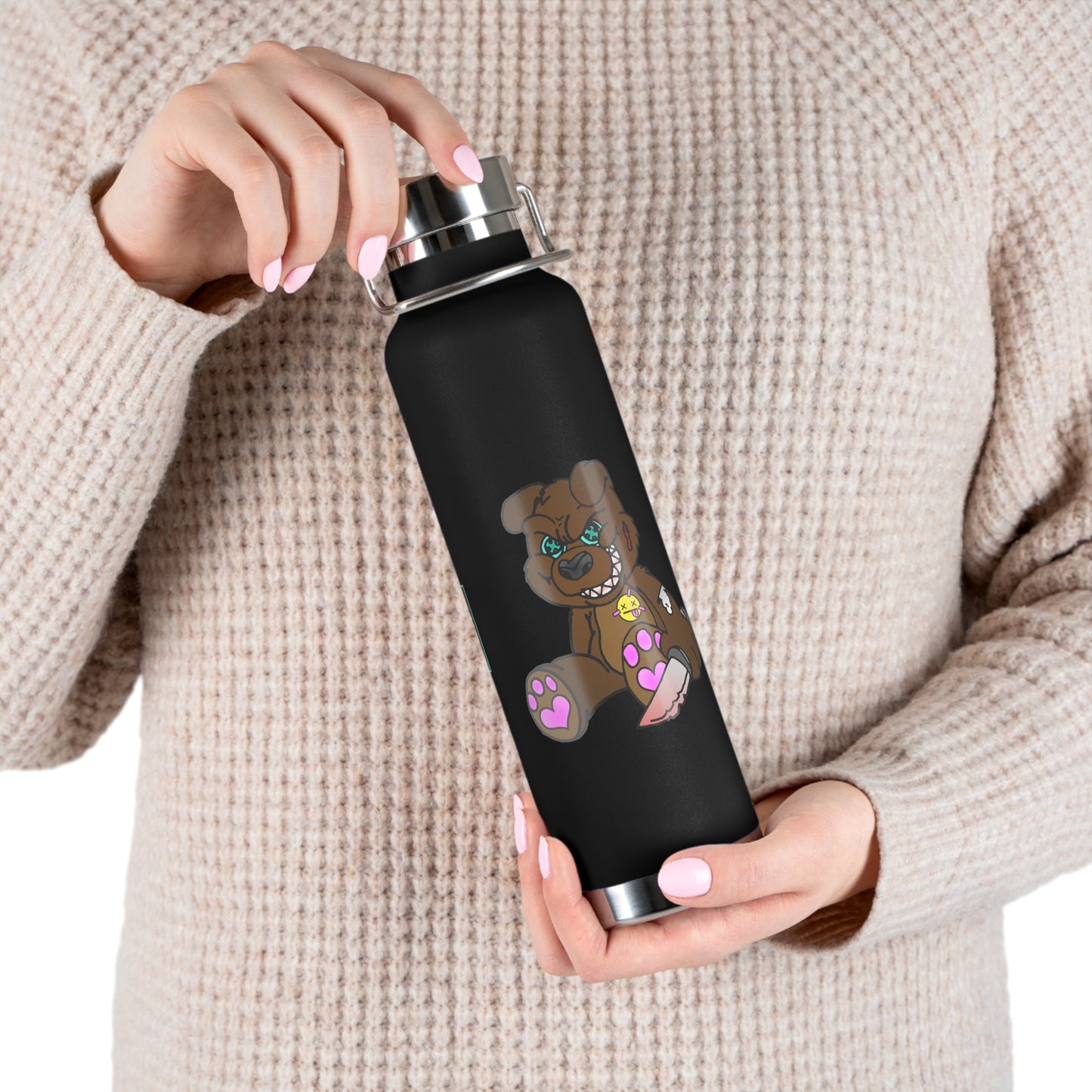 Brown Demon Bear 22oz Vacuum Insulated Bottle