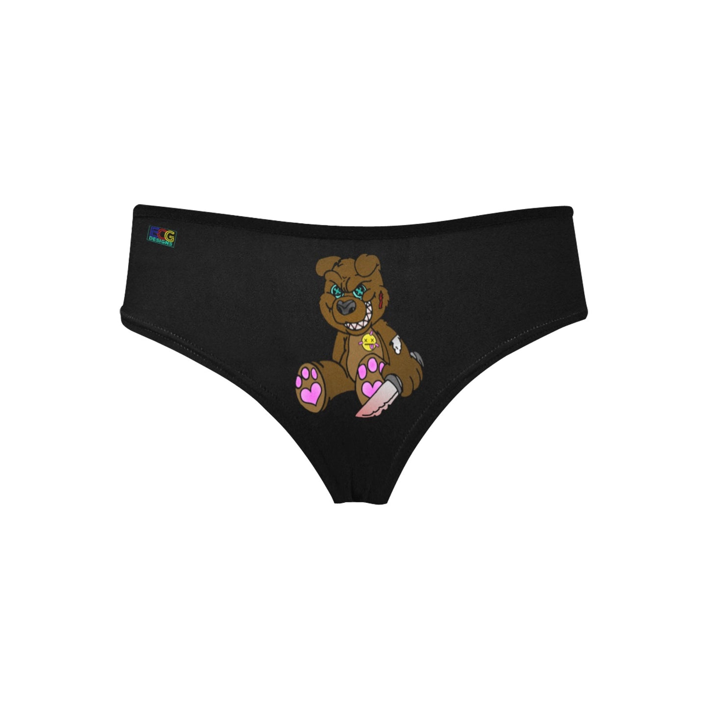 Brown Demon Bear Women's Hipster Panties (Model L33)