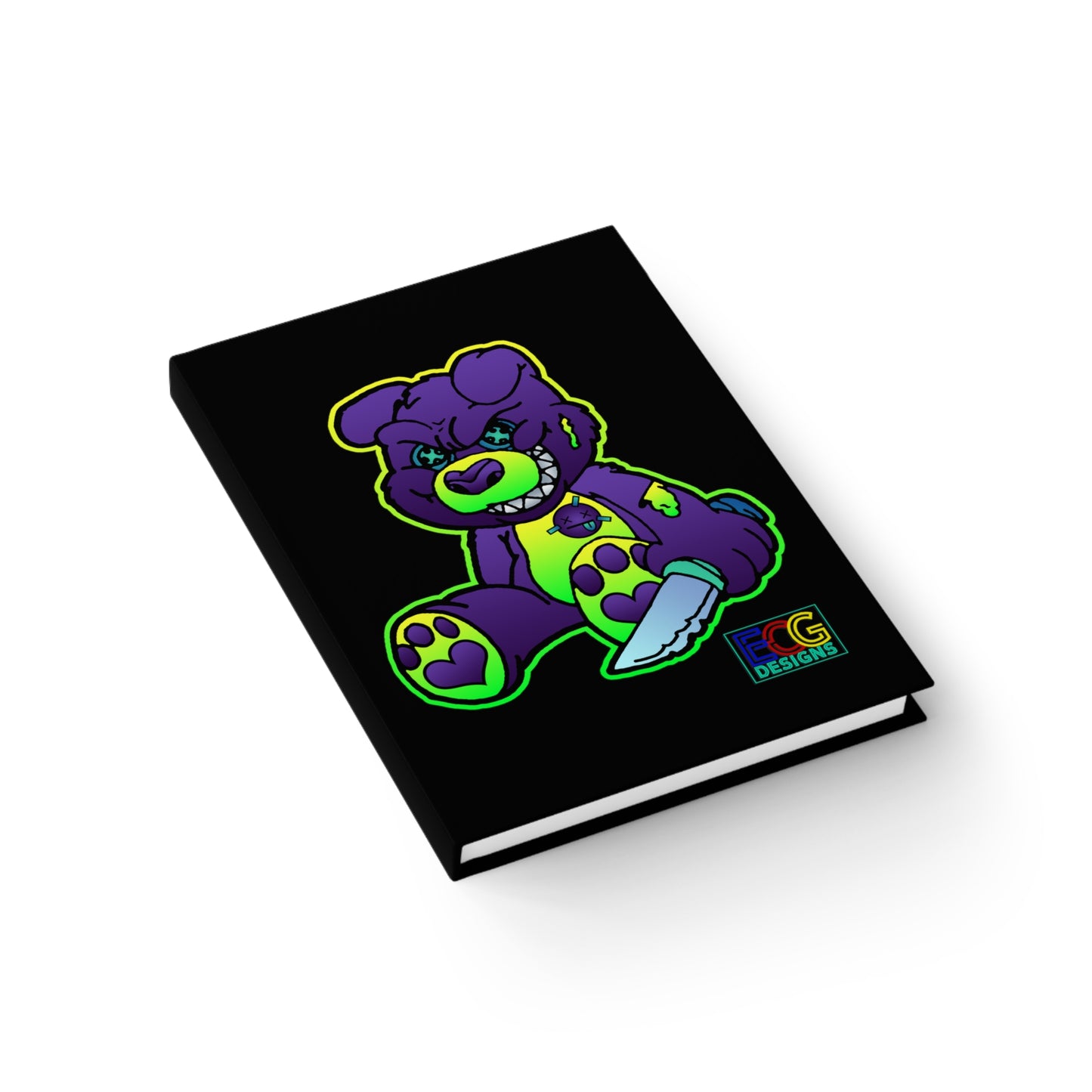 Purple and Green Demon Bear Journal - Blank