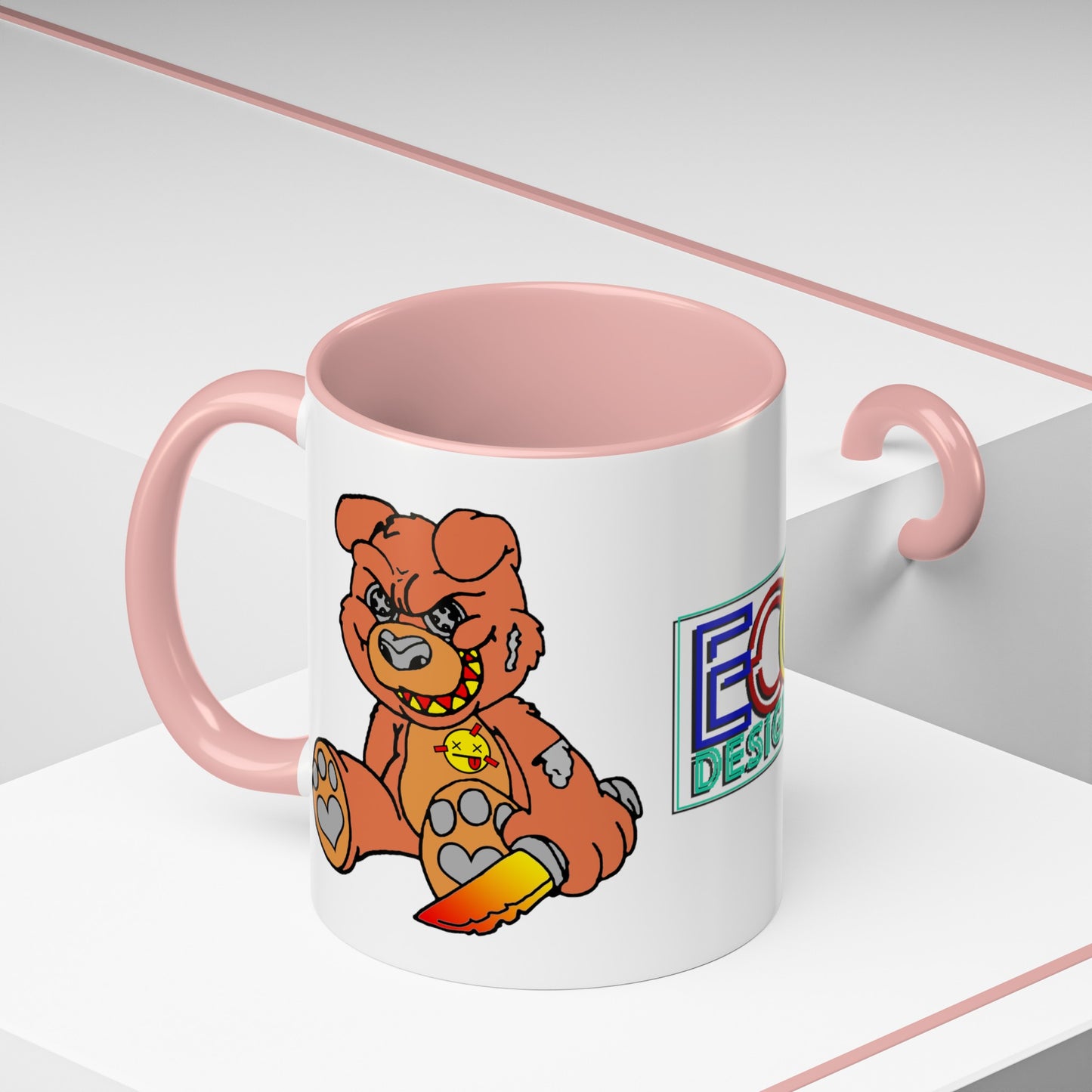 Orange Demon Bear Accent Coffee Mug, 11oz