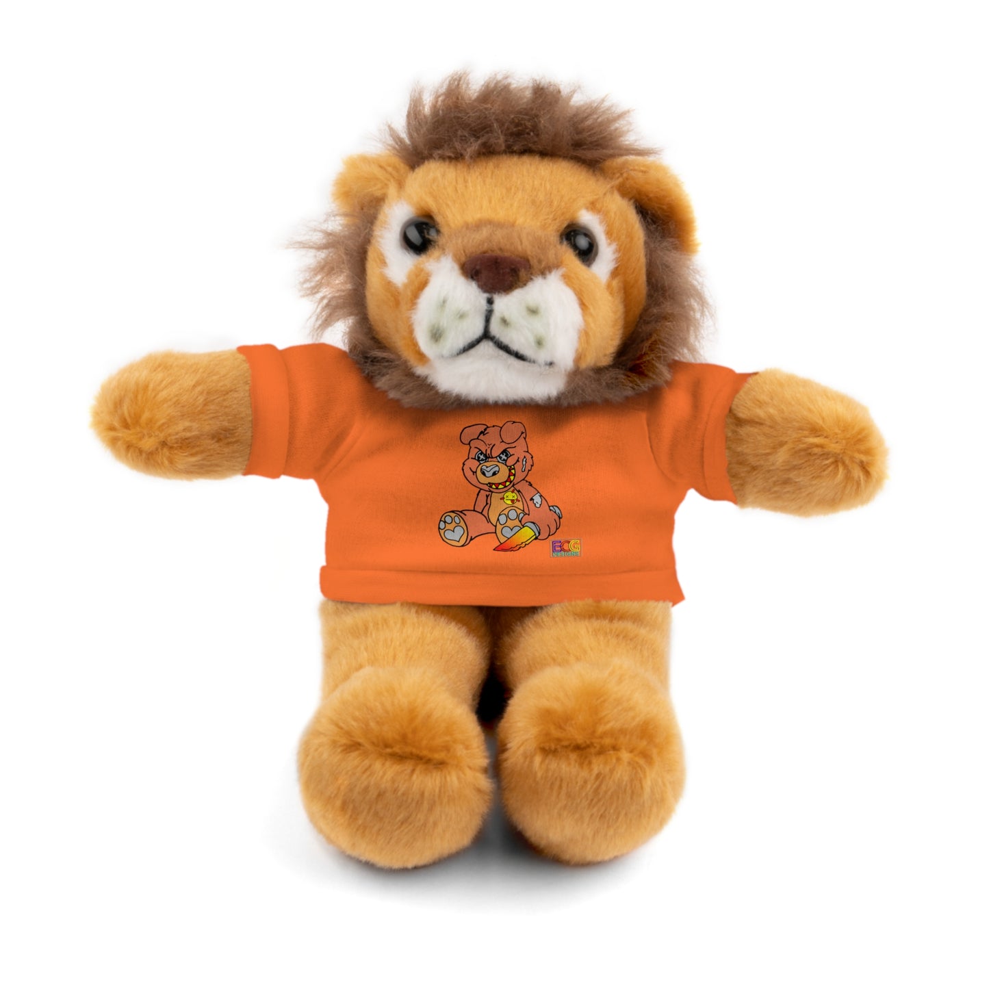 Orange Demon Bear Stuffed Animals with Tee