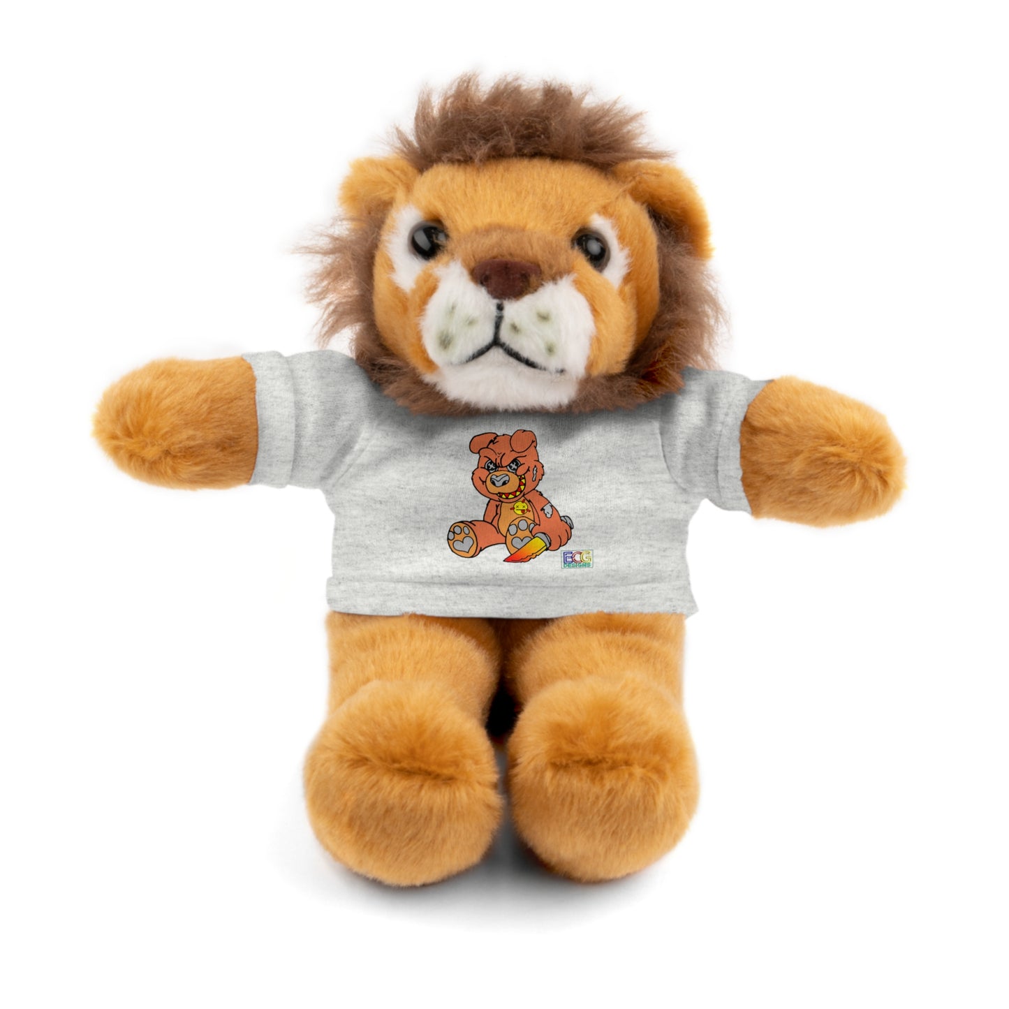 Orange Demon Bear Stuffed Animals with Tee