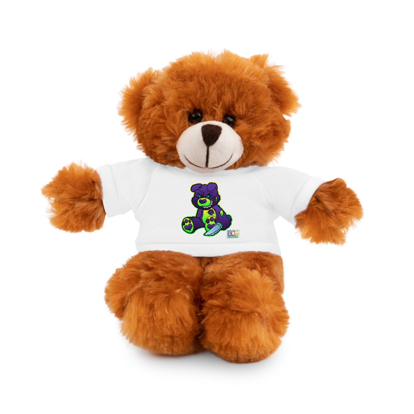 Purple and Green Demon Bear Stuffed Animals with Tee