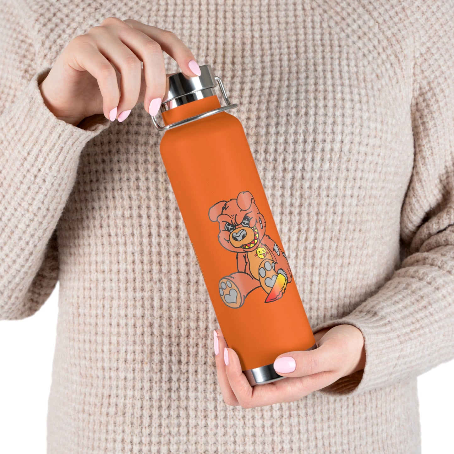 Orange Demon Bear 22oz Vacuum Insulated Bottle