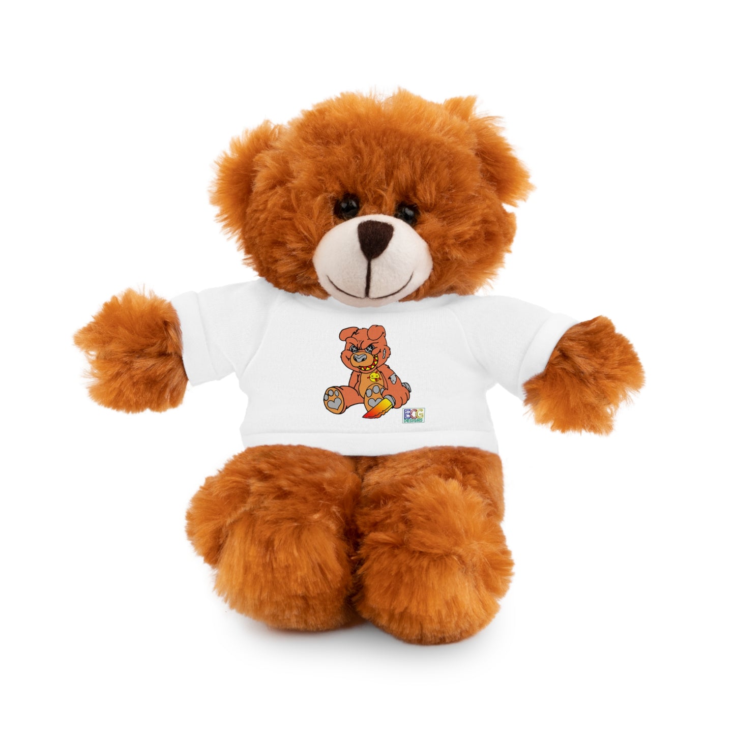 Orange Demon Bear Stuffed Animals with Tee