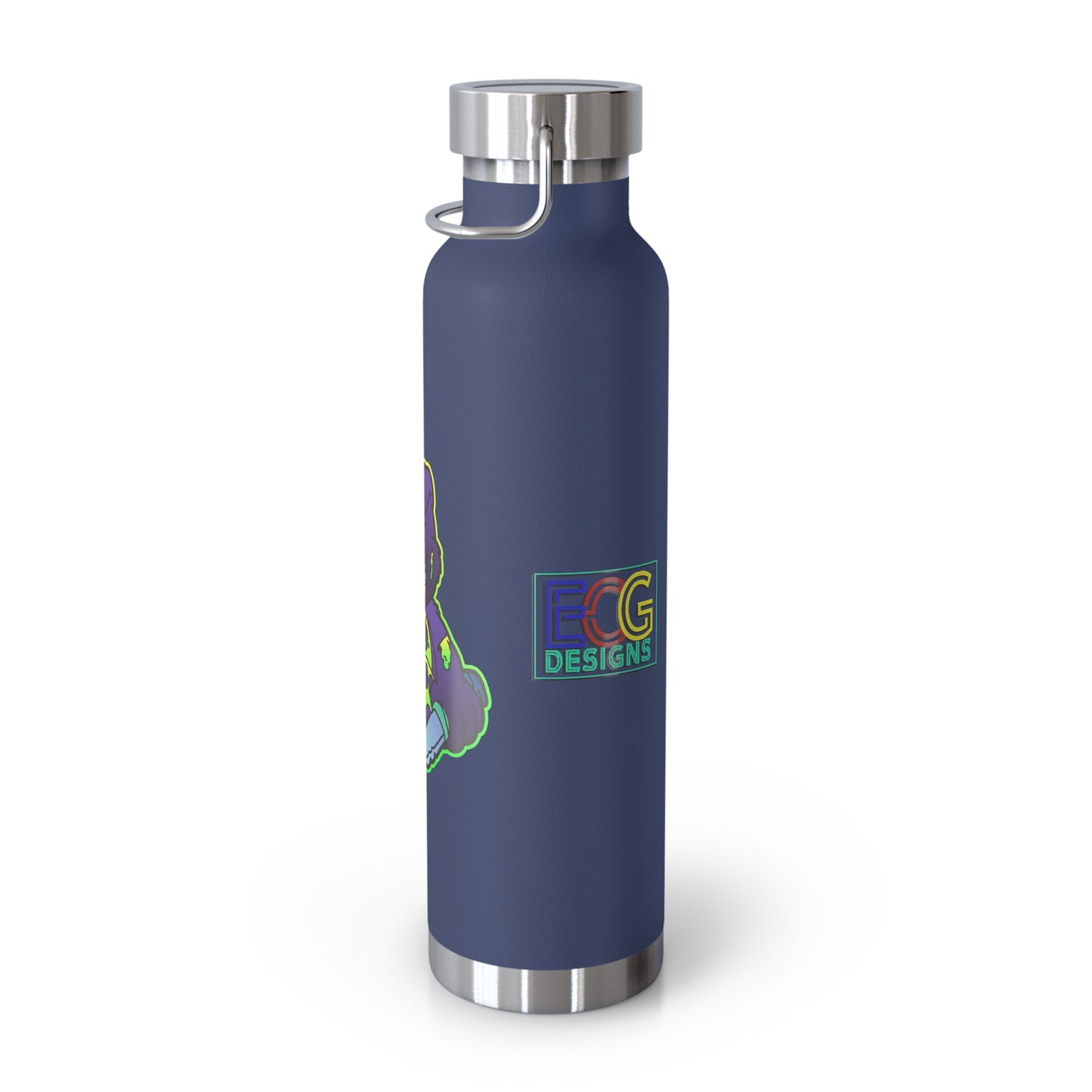 Purple and Green Demon Bear 22oz Vacuum Insulated Bottle