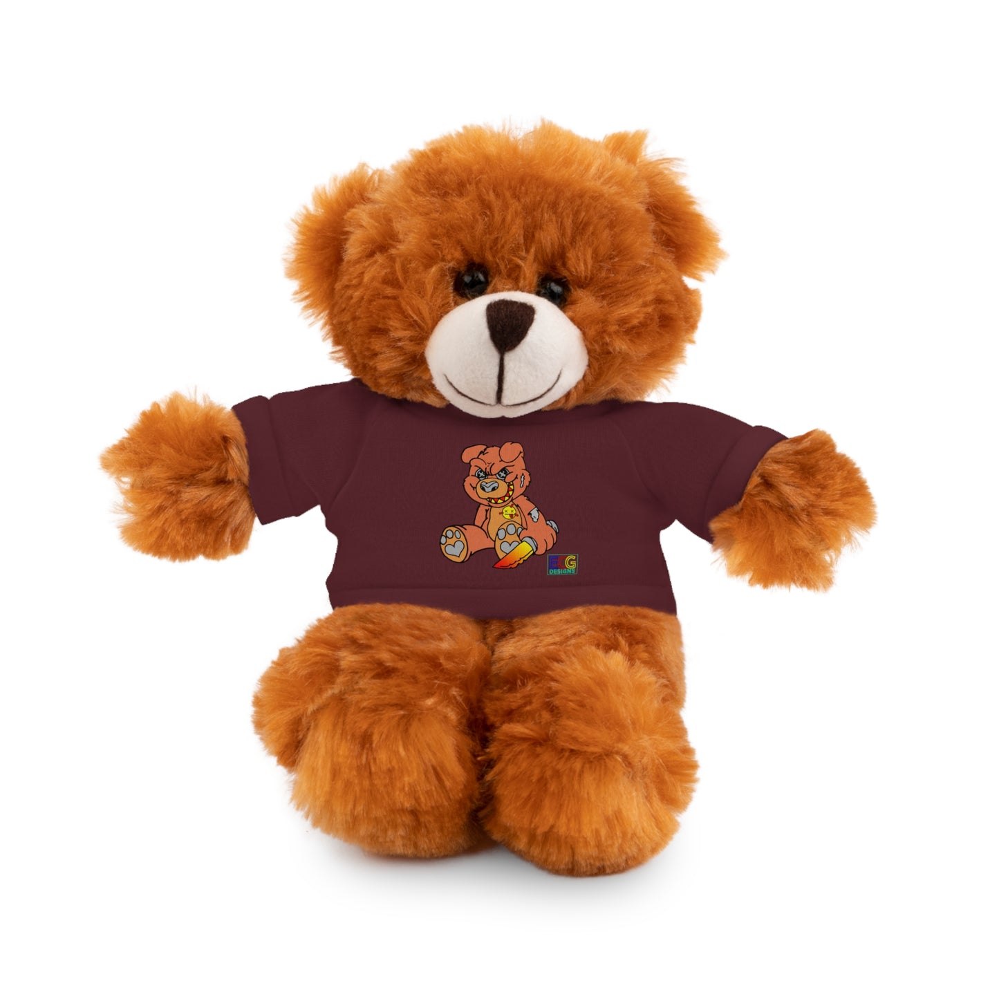 Orange Demon Bear Stuffed Animals with Tee