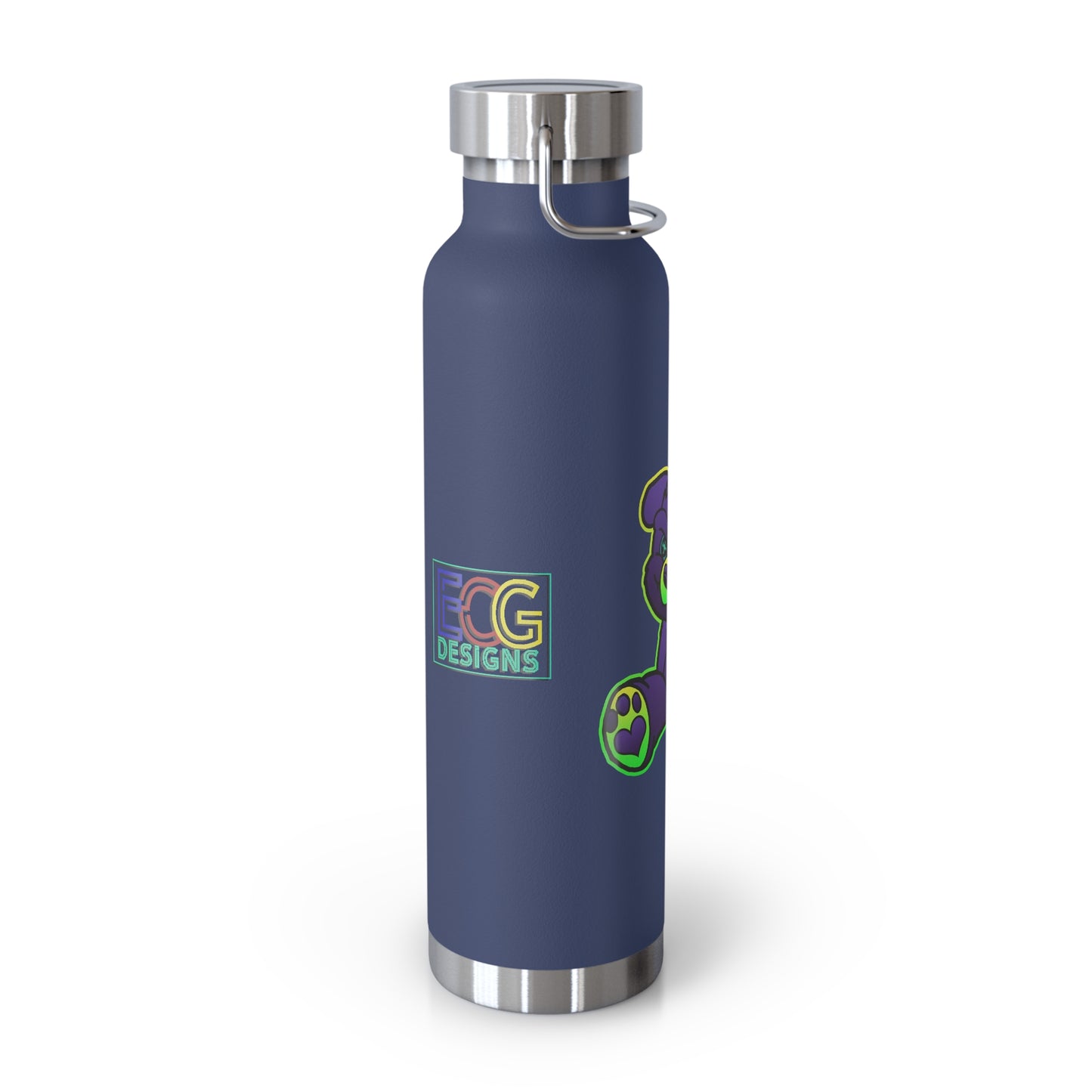 Purple and Green Demon Bear 22oz Vacuum Insulated Bottle