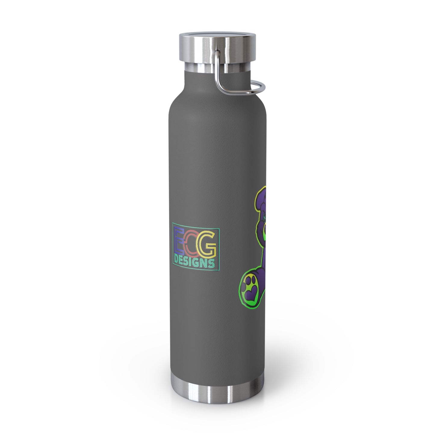 Purple and Green Demon Bear 22oz Vacuum Insulated Bottle