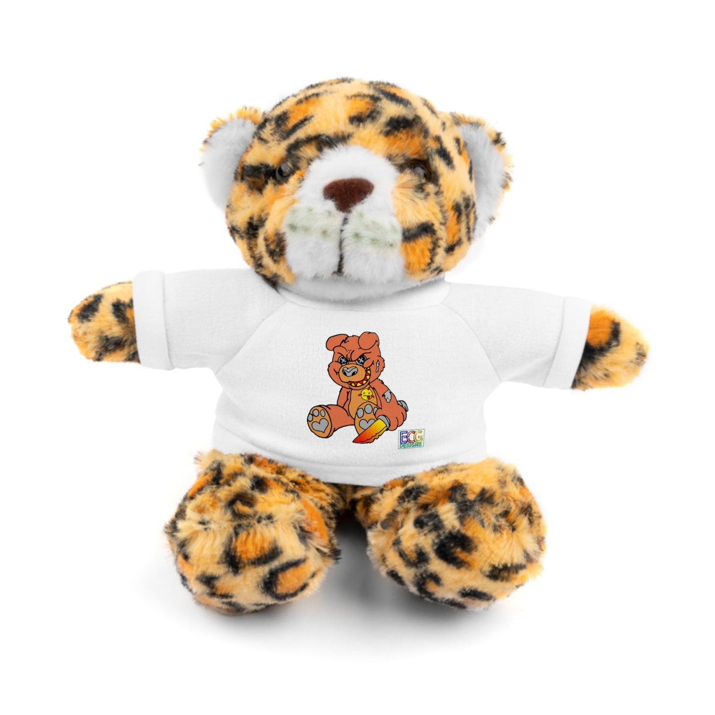 Orange Demon Bear Stuffed Animals with Tee